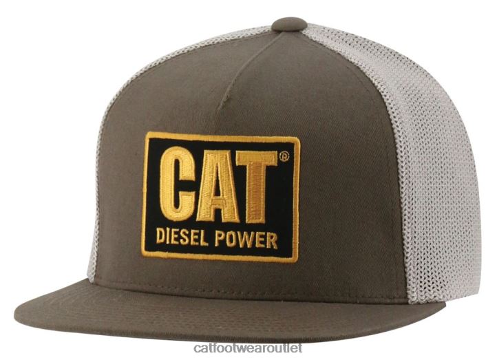 Men Caterpillar Diesel Power Flat Bill Cap Dark Earth 8FHTR249 | Hat
