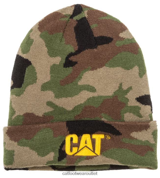 Men Caterpillar Trademark Cuff Beanie Woodland Camo 8FHTR251 | Hat