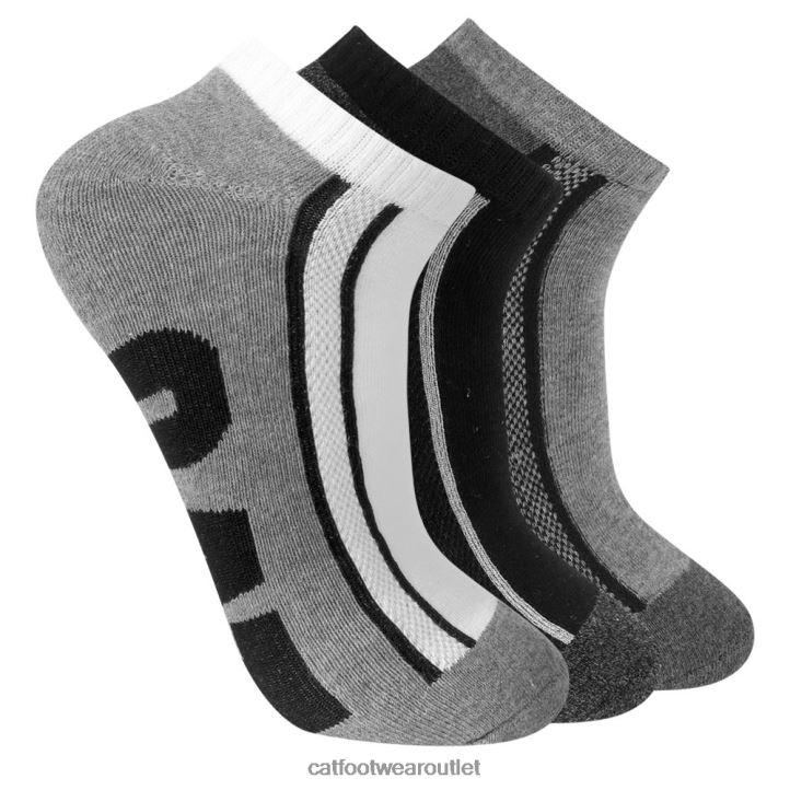 Men Caterpillar Half Cushion Quarter Sock 3-Pack Multi 8FHTR259 | Sock