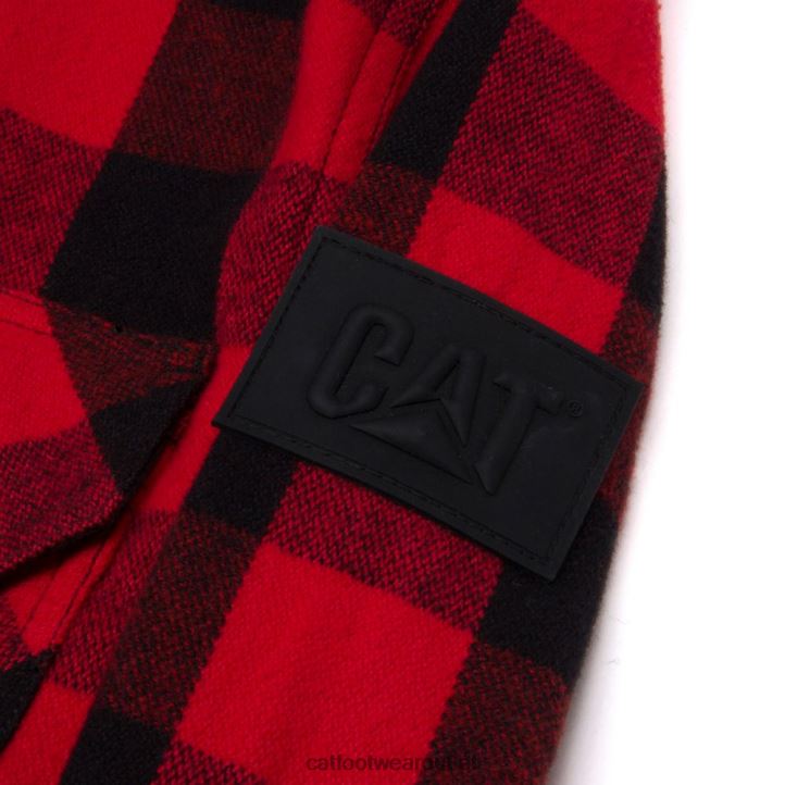 Men Caterpillar Buffalo Check Heavyweight Shirt Red 8FHTR228 | Tops & Outerwear