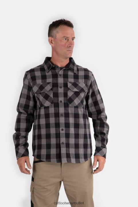 Men Caterpillar Buffalo Check Heavyweight Shirt Red 8FHTR228 | Tops & Outerwear