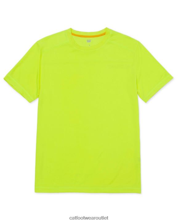 Men Caterpillar Coolmax Short Sleeve Tee Hi-Vis Yellow 8FHTR219 | Tops & Outerwear
