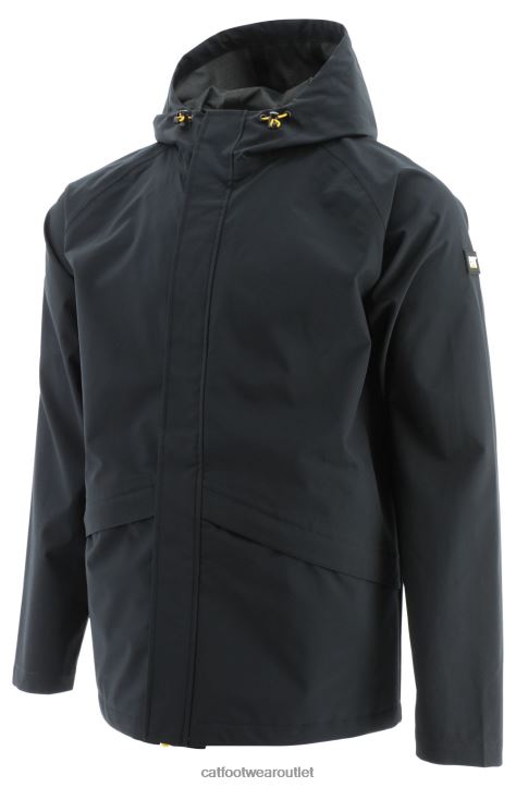 Men Caterpillar Essential Rain Jacket Black 8FHTR113 | Tops & Outerwear
