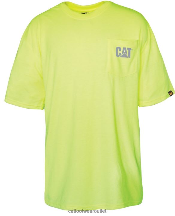 Men Caterpillar Hi-Vis Trademark Pocket Tee Mens Yellow 8FHTR215 | Tops & Outerwear