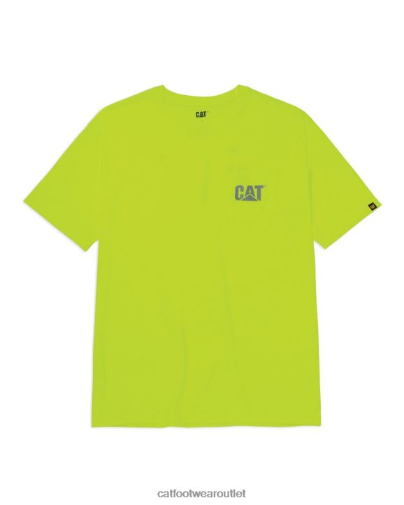 Men Caterpillar Hi-Vis Trademark Pocket Tee Mens Yellow 8FHTR215 | Tops & Outerwear