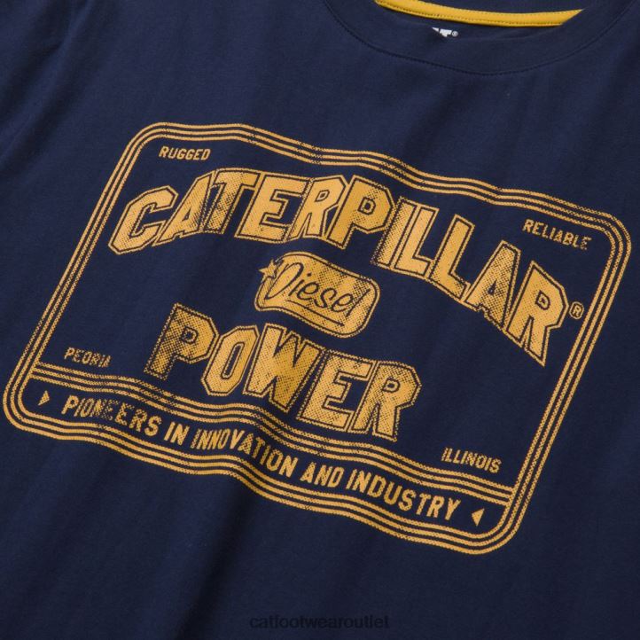 Men Caterpillar Power Tee Detroit Blue 8FHTR239 | Tops & Outerwear