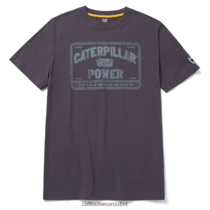Men Caterpillar Power Tee Magnet 8FHTR240 | Tops & Outerwear