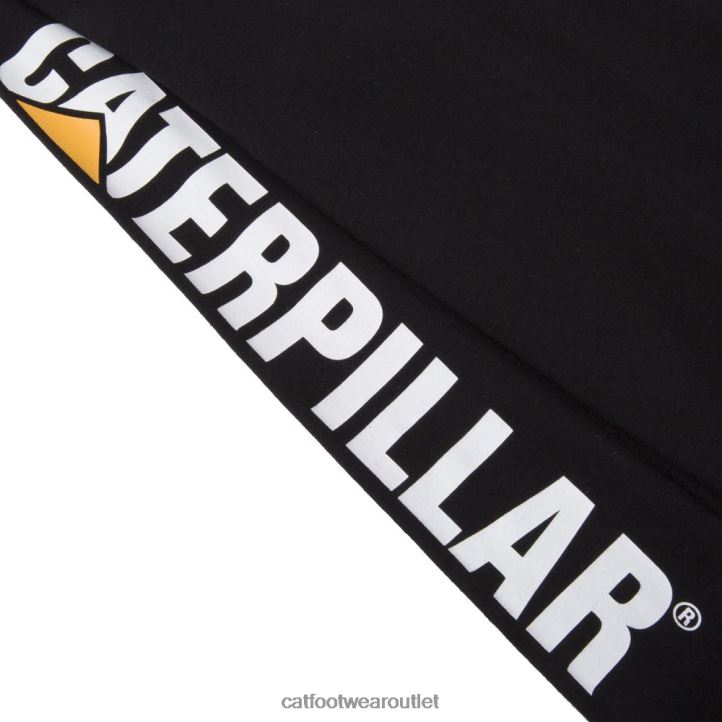 Men Caterpillar Trademark Banner Long Sleeve Tee Black 8FHTR225 | Tops & Outerwear