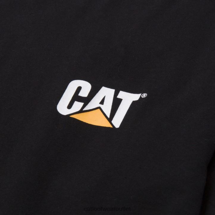 Men Caterpillar Trademark Banner Long Sleeve Tee Black 8FHTR225 | Tops & Outerwear