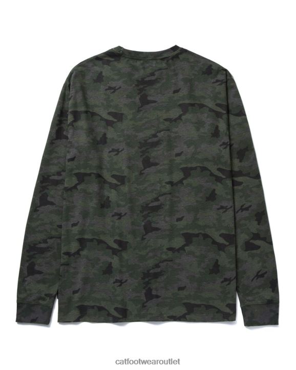 Men Caterpillar Trademark Banner Long Sleeve Tee Night Camo 8FHTR226 | Tops & Outerwear