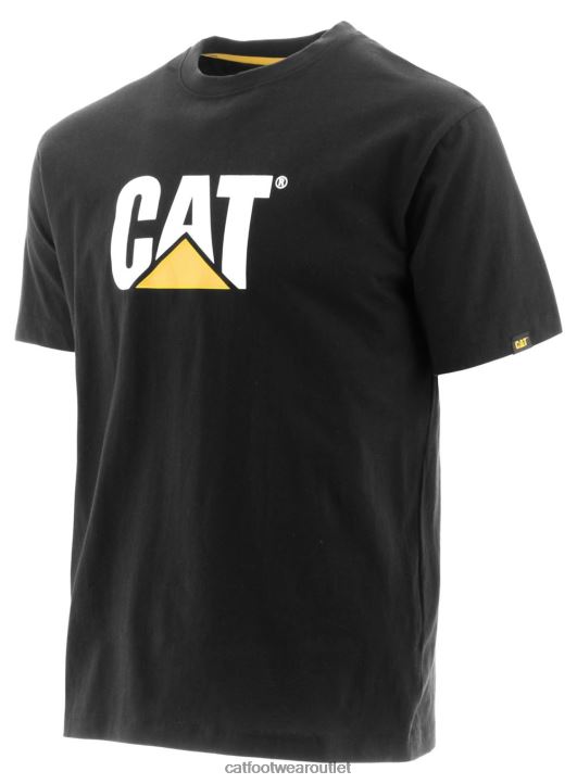 Men Caterpillar Trademark Logo Tee Black 8FHTR242 | Tops & Outerwear