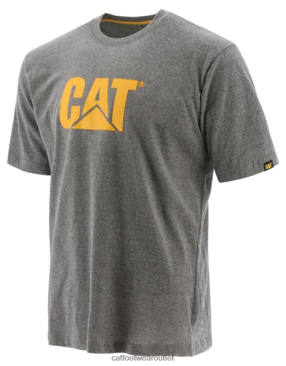 Men Caterpillar Trademark Logo Tee Grey 8FHTR243 | Tops & Outerwear