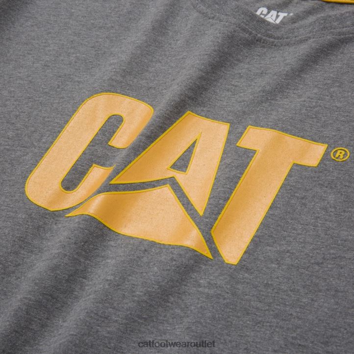 Men Caterpillar Trademark Logo Tee Grey 8FHTR243 | Tops & Outerwear