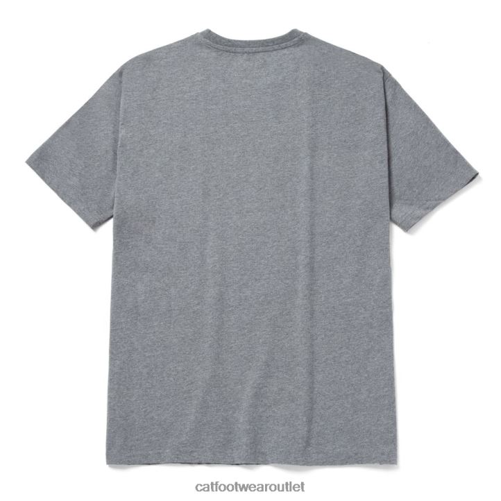 Men Caterpillar Trademark Logo Tee Grey 8FHTR243 | Tops & Outerwear