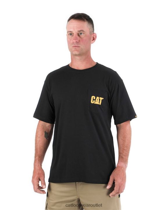 Men Caterpillar Trademark Pocket Tee BLACK 8FHTR234 | Tops & Outerwear
