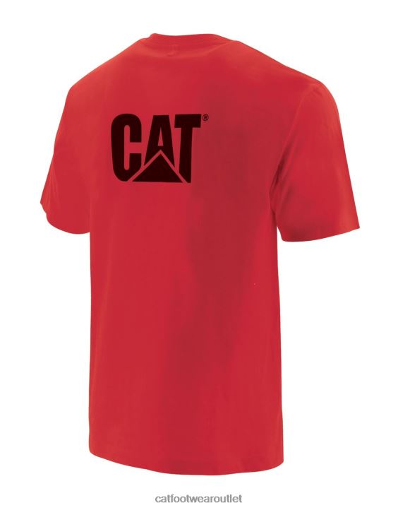 Men Caterpillar Trademark Pocket Tee Red 8FHTR236 | Tops & Outerwear