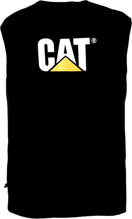 Men Caterpillar Trademark Sleeveless Pocket Tee Black 8FHTR229 | Tops & Outerwear