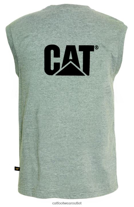 Men Caterpillar Trademark Sleeveless Pocket Tee Heather Grey 8FHTR231 | Tops & Outerwear