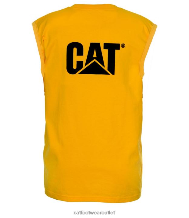 Men Caterpillar Trademark Sleeveless Pocket Tee Yellow 8FHTR232 | Tops & Outerwear