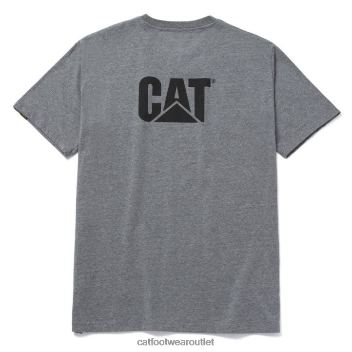 Men Caterpillar Trademark Tee Dark Heather Grey 8FHTR213 | Tops & Outerwear