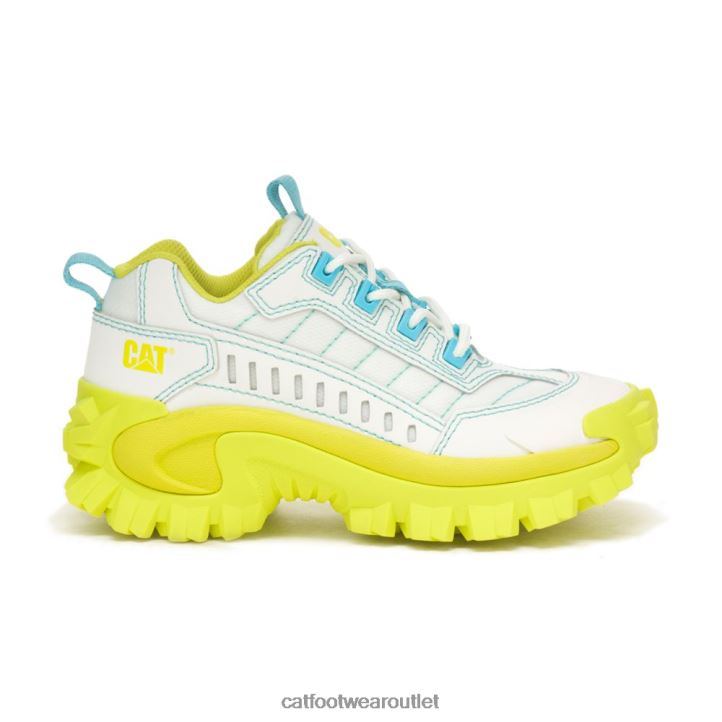 Men Caterpillar Intruder Supercharged Shoe Bright White/Pale Lime Yellow 8FHTR121 | Casual Chunky Sneakers