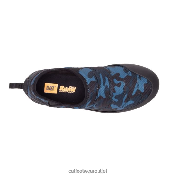 Men Caterpillar Crossover Slip On Blue Camo 8FHTR172 | Casual Shoes