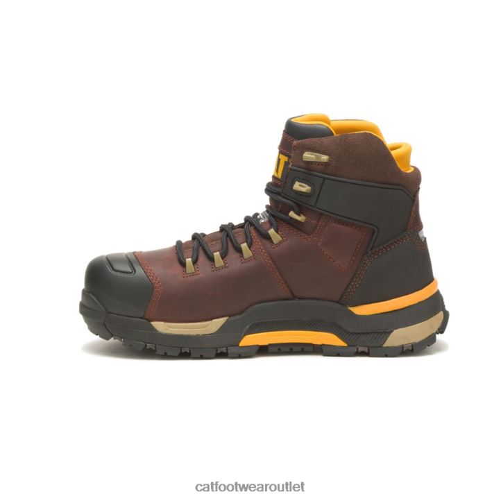 Men Caterpillar Cat Edge Protect Waterproof Thinsulate Carbon Composite Toe Work Boot Friar Brown 8FHTR74 | Work Boots