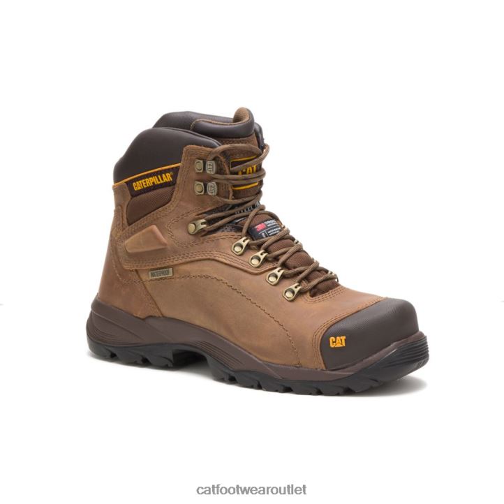 Men Caterpillar Diagnostic Hi Waterproof Thinsulate Steel Toe Work Boot Dark Beige 8FHTR42 | Work Boots