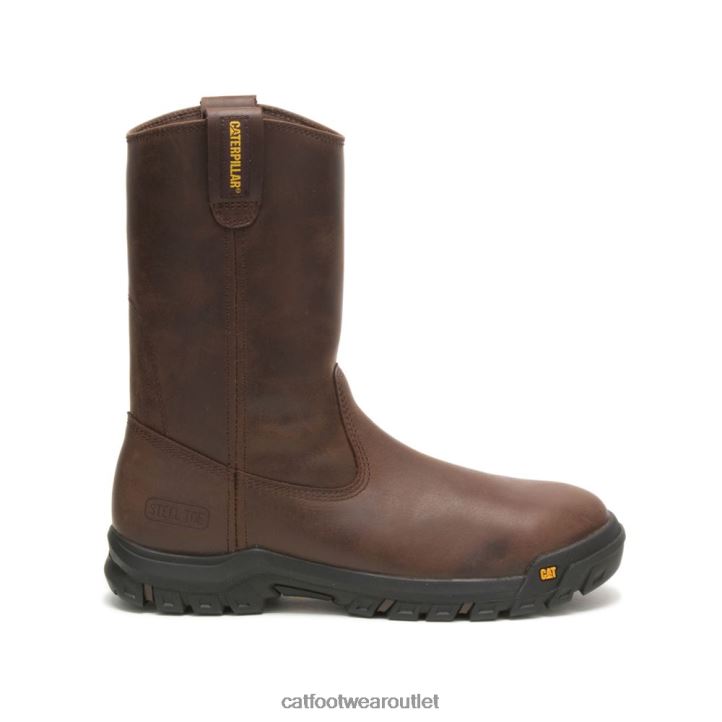 Men Caterpillar Drawbar Steel Toe Work Boot Summer Brown 8FHTR60 | Work Boots
