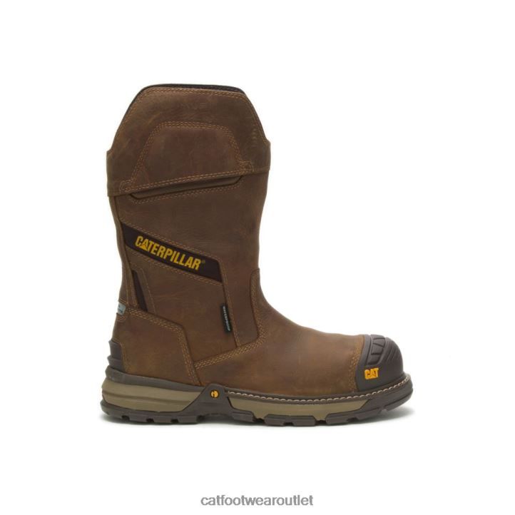 Men Caterpillar Excavator Superlite Pull-On Waterproof Carbon Composite Toe Work Boot Pyramid 8FHTR30 | Work Boots