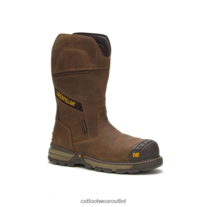 Men Caterpillar Excavator Superlite Pull-On Waterproof Carbon Composite Toe Work Boot Pyramid 8FHTR30 | Work Boots