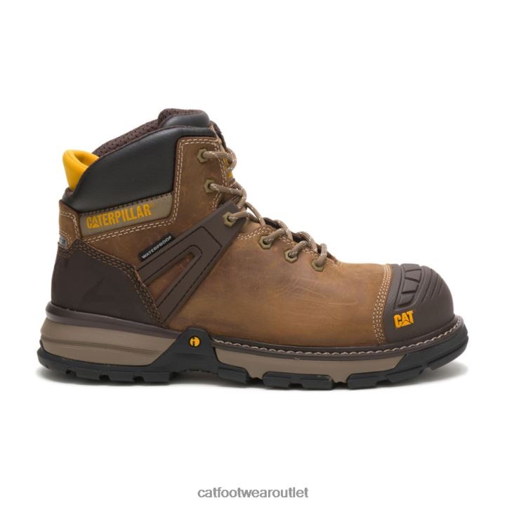 Men Caterpillar Excavator Superlite Waterproof Carbon Composite Toe Work Boot Dark Biege 8FHTR37 | Work Boots