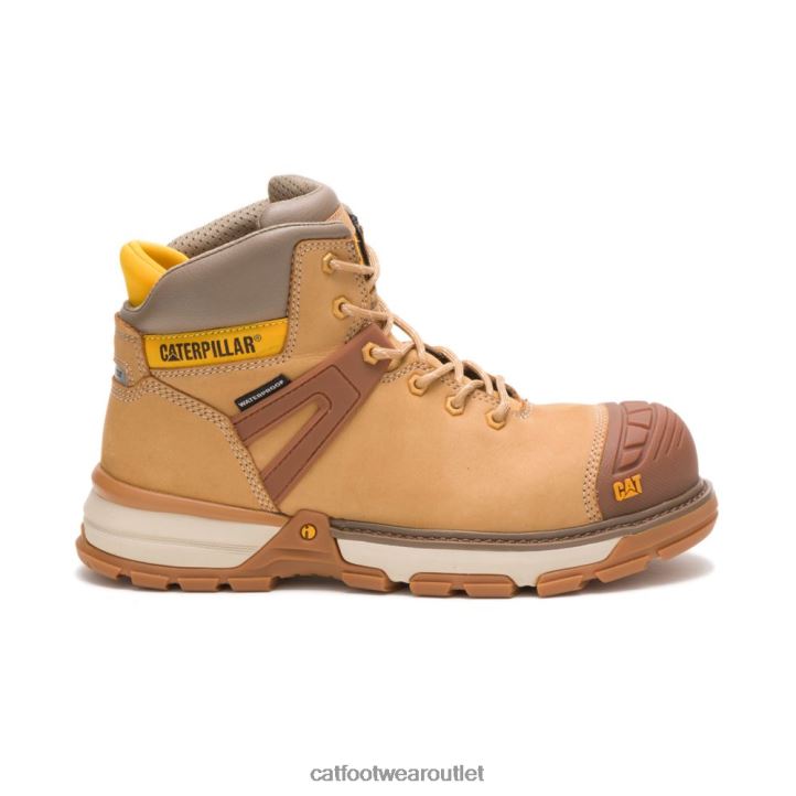 Men Caterpillar Excavator Superlite Waterproof Carbon Composite Toe Work Boot Honey Reset 8FHTR39 | Work Boots