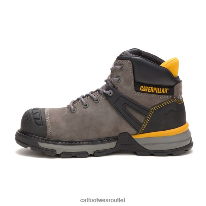 Men Caterpillar Excavator Superlite Waterproof Carbon Composite Toe Work Boot Pewter 8FHTR38 | Work Boots