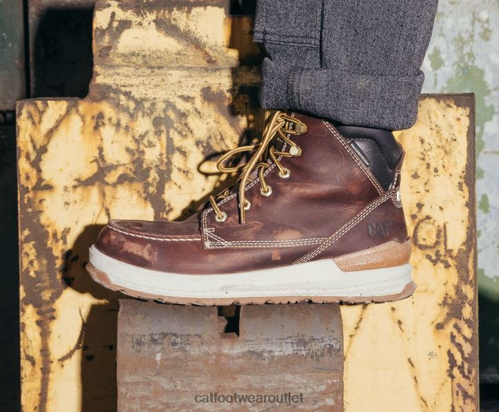 Men Caterpillar Impact Waterproof Work Boot Friar Brown 8FHTR57 | Work Boots