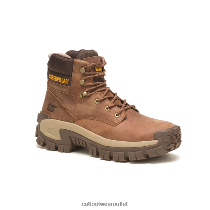 Men Caterpillar Invader Hi Steel Toe Work Boot Mushroom 8FHTR4 | Work Boots