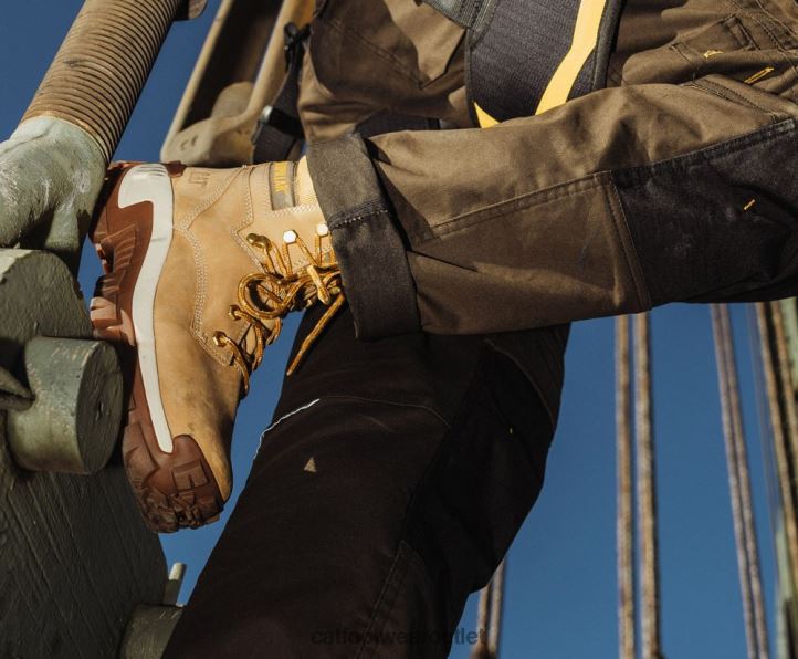 Men Caterpillar Invader Hi Steel Toe Work Boot Mushroom 8FHTR4 | Work Boots