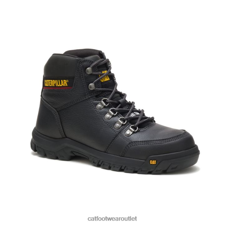 Men Caterpillar Outline Steel Toe Work Boot Black 8FHTR65 | Work Boots
