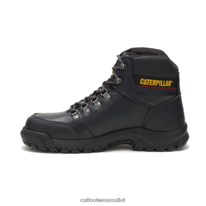Men Caterpillar Outline Steel Toe Work Boot Black 8FHTR65 | Work Boots