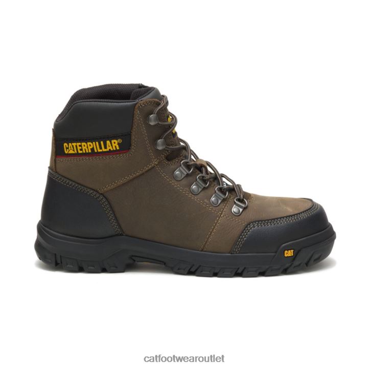 Men Caterpillar Outline Steel Toe Work Boot Dark Gull Grey 8FHTR66 | Work Boots