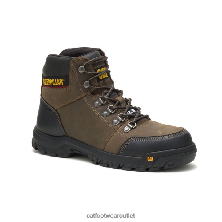 Men Caterpillar Outline Steel Toe Work Boot Dark Gull Grey 8FHTR66 | Work Boots