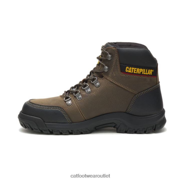 Men Caterpillar Outline Steel Toe Work Boot Dark Gull Grey 8FHTR66 | Work Boots