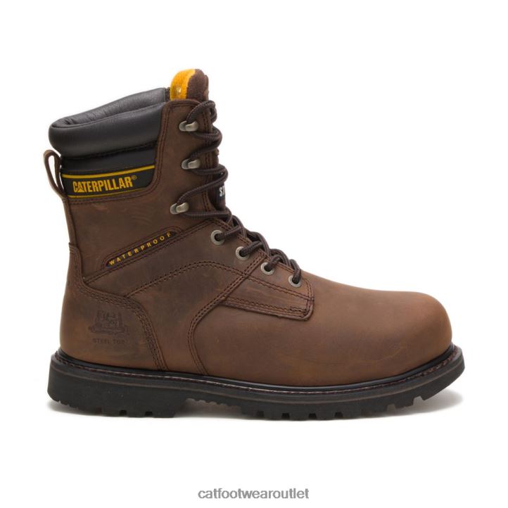 Men Caterpillar Salvo 8" Waterproof Steel Toe Thinsulate Work Boot Dark Brown 8FHTR68 | Work Boots