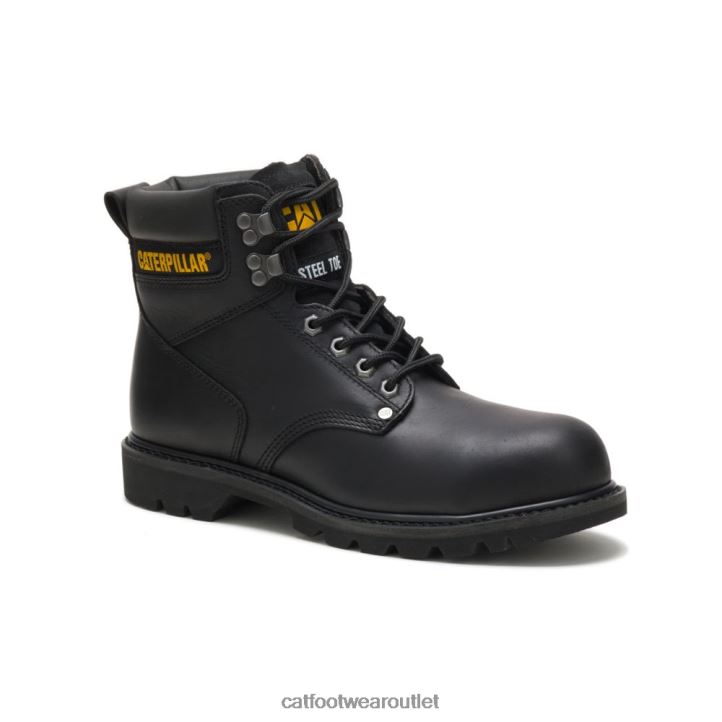 Men Caterpillar Second Shift Steel Toe Work Boot Black 8FHTR17 | Work Boots
