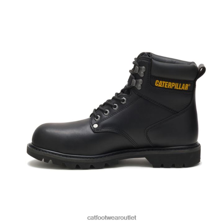 Men Caterpillar Second Shift Steel Toe Work Boot Black 8FHTR17 | Work Boots