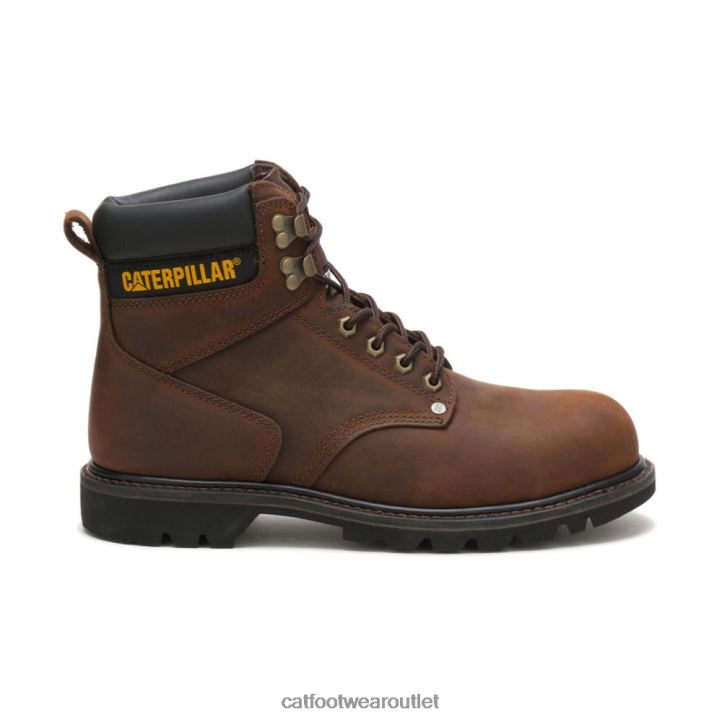 Men Caterpillar Second Shift Steel Toe Work Boot Dark Brown 8FHTR16 | Work Boots