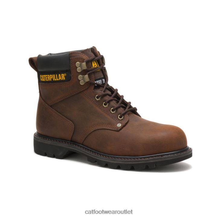 Men Caterpillar Second Shift Steel Toe Work Boot Dark Brown 8FHTR16 | Work Boots