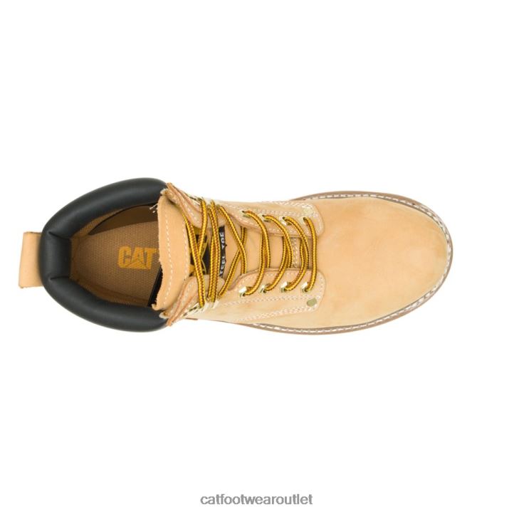 Men Caterpillar Second Shift Steel Toe Work Boot Honey Nubuck 8FHTR18 | Work Boots