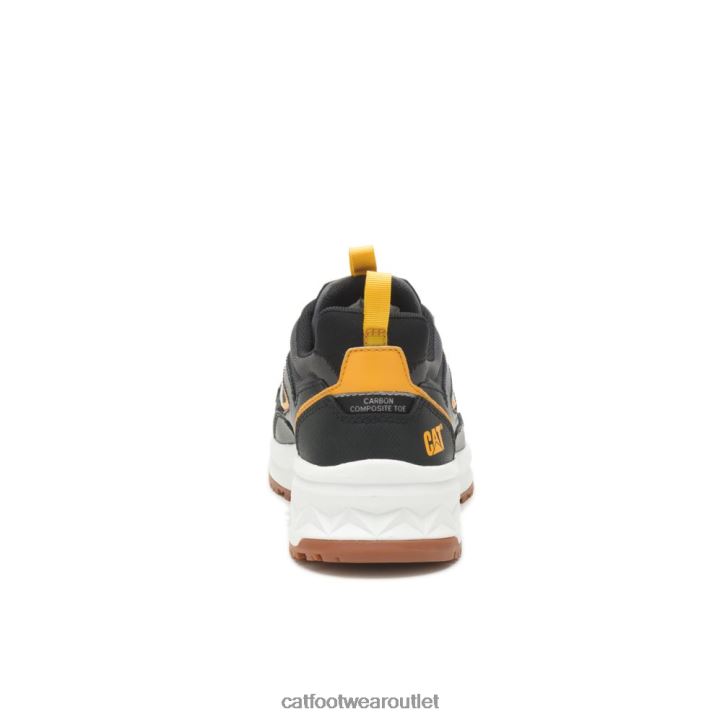 Men Caterpillar Streamline Runner Carbon Composite Toe Work Shoe Black/Cat Yellow 8FHTR82 | Work Shoes