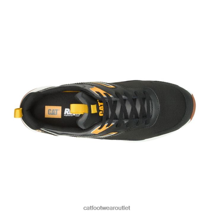 Men Caterpillar Streamline Runner Carbon Composite Toe Work Shoe Black/Cat Yellow 8FHTR82 | Work Shoes